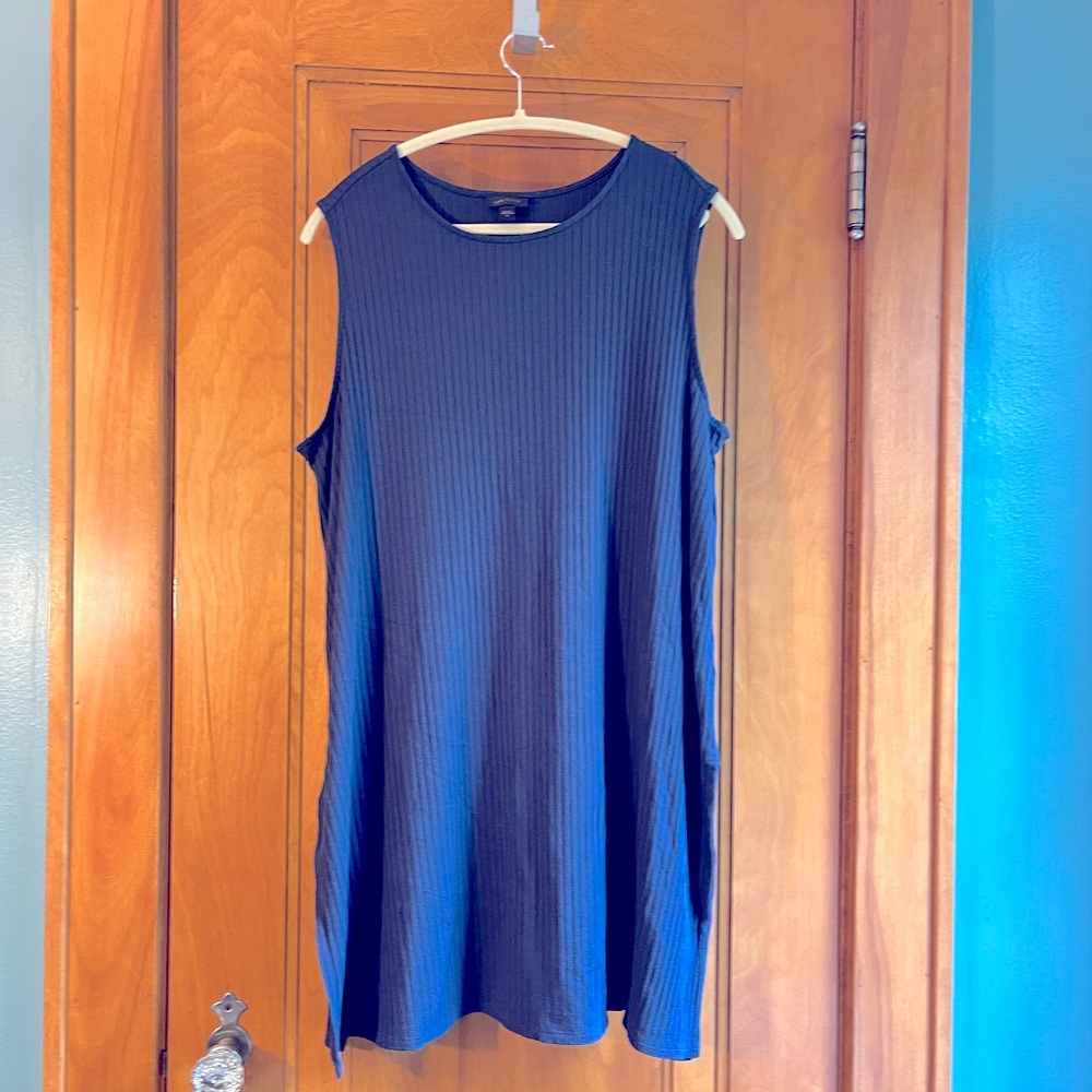 J.Jill blue Wearever longline, sleeveless ribbed tunic SZ XL